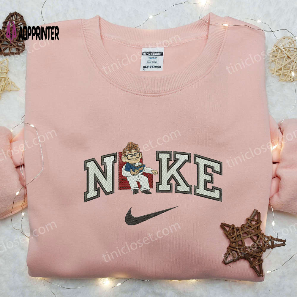 Carl Fredricksen x Nike Embroidered Sweatshirt: Custom Cartoon Shirt Carl Fredricksen x Nike Embroidered Sweatshirt: Custom Cartoon Shirt