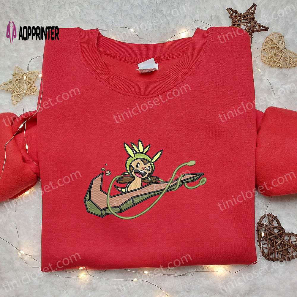 Chespin x Nike Anime Embroidered Sweatshirt – Pokemon & Nike Inspired Shirt Chespin x Nike Anime Embroidered Sweatshirt – Pokemon & Nike Inspired Shirt