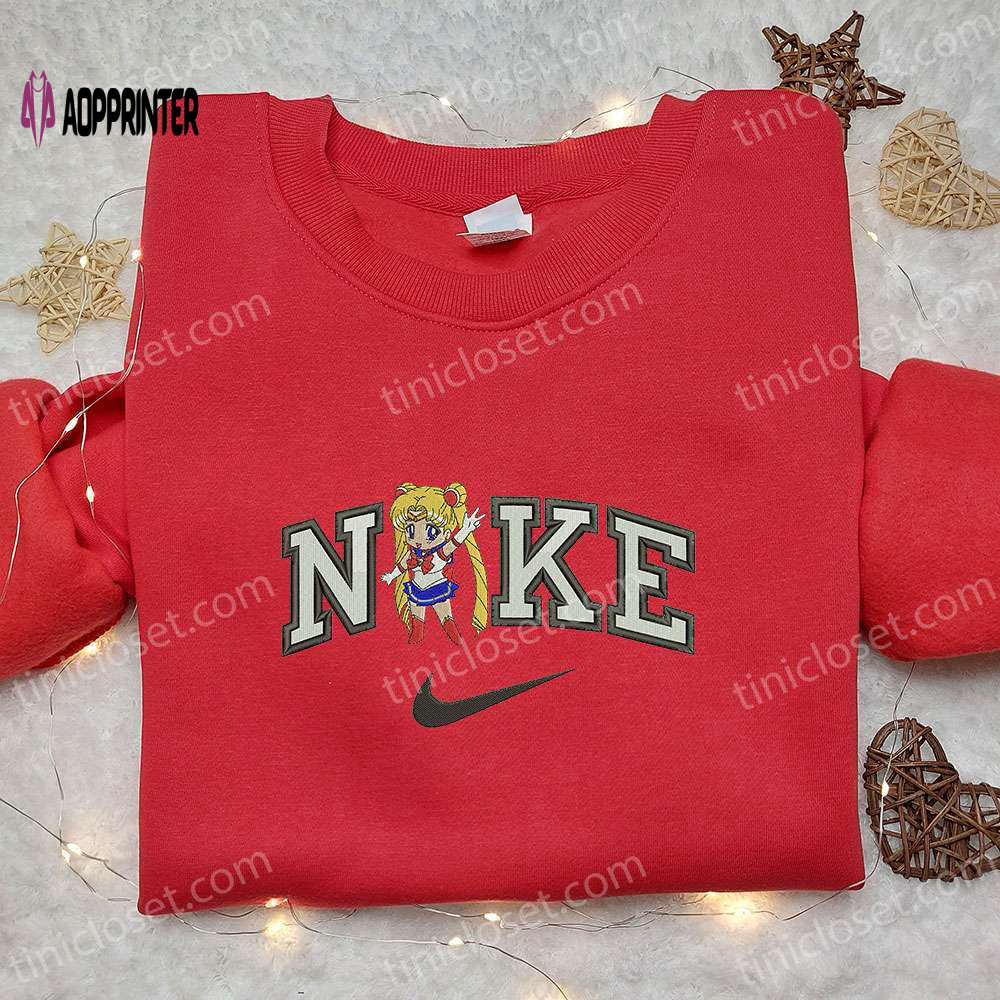 Chibi Sailormoon x Nike Anime Embroidered Tshirt Sweatshirt & Hoodie: Custom Sailor Moon Embroidery Chibi Sailormoon x Nike Anime Embroidered Tshirt Sweatshirt & Hoodie: Custom Sailor Moon Embroidery
