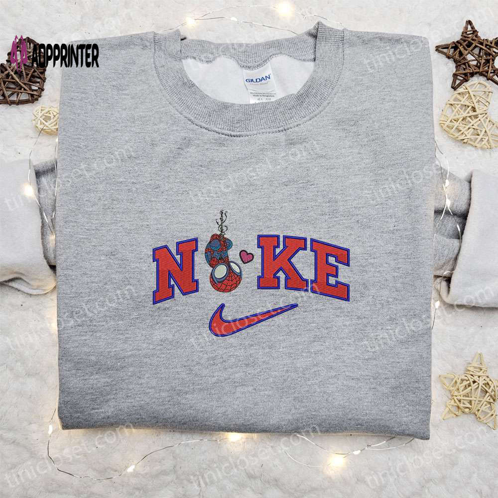 Chibi Spider Man Love x Nike Movie Sweatshirt Marvel Cosmic & Nike Inspired Embroidered Shirts Chibi Spider Man Love x Nike Movie Sweatshirt Marvel Cosmic & Nike Inspired Embroidered Shirts