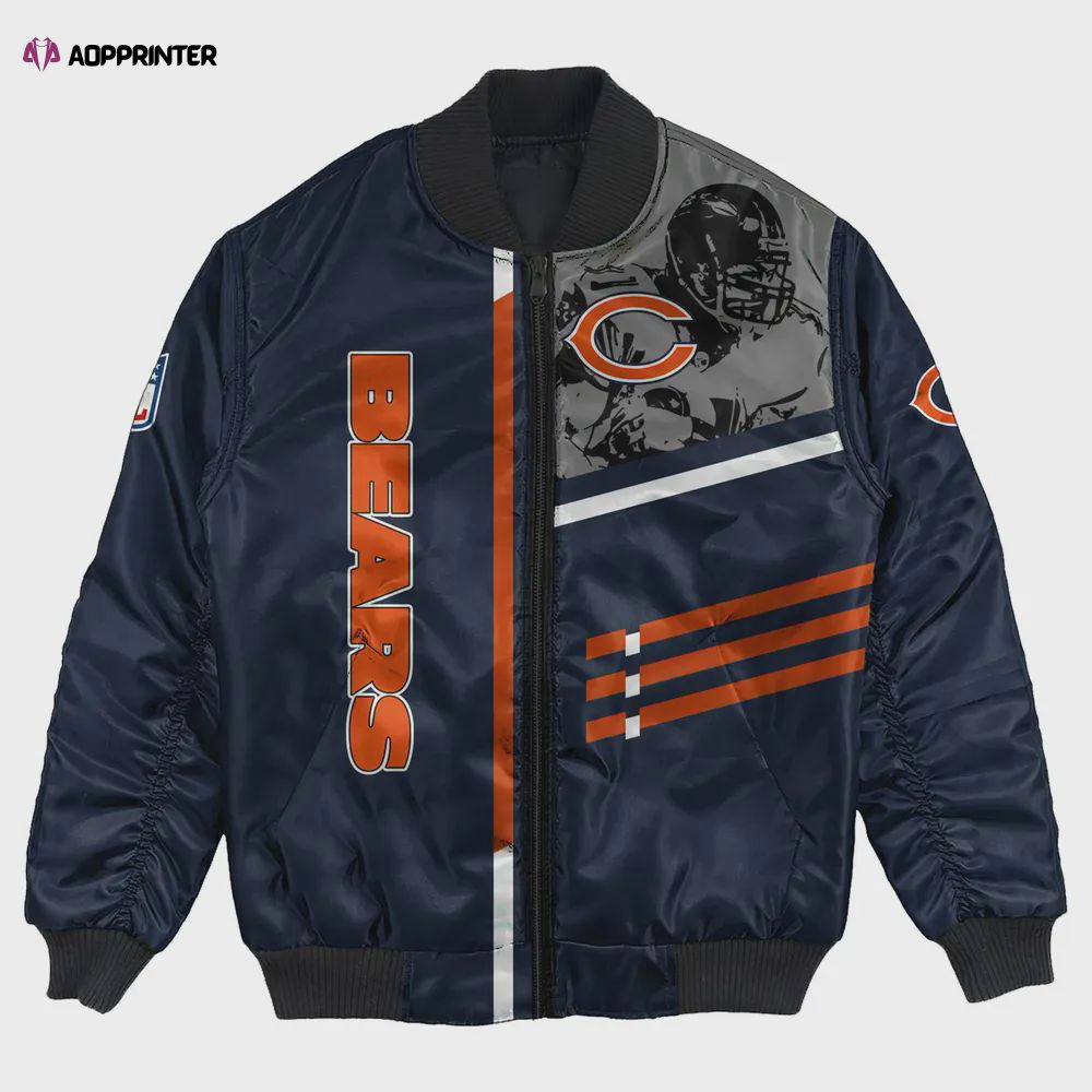 Chicago Bears Bomber Jacket 3D Printed Personalized Football For Fan Chicago Bears Bomber Jacket 3D Printed Personalized Football For Fan