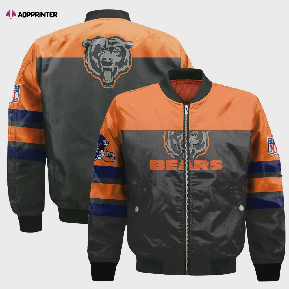 Chicago Bears Logo NFL 2024 Unisex Bomber Jacket V8 Chicago Bears Logo NFL 2024 Unisex Bomber Jacket V8