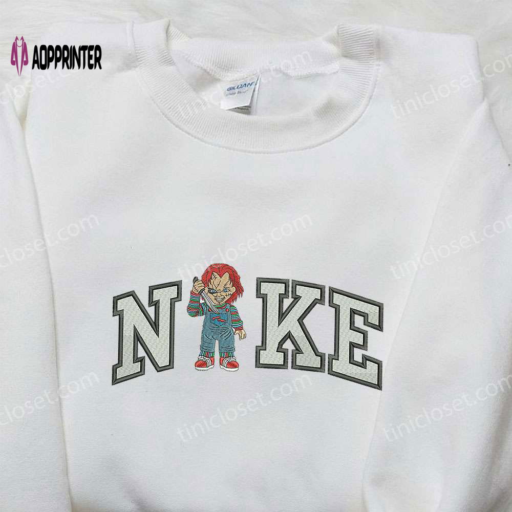Chucky Stand x Nike Embroidered Shirt Child s Play Custom Tee Chucky Stand x Nike Embroidered Shirt Child s Play Custom Tee
