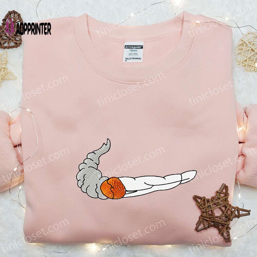Cigarette x Nike Swoosh Embroidered Tshirt: Best Nike Inspired Shirt for Him Perfect Gift Cigarette x Nike Swoosh Embroidered Tshirt: Best Nike Inspired Shirt for Him Perfect Gift