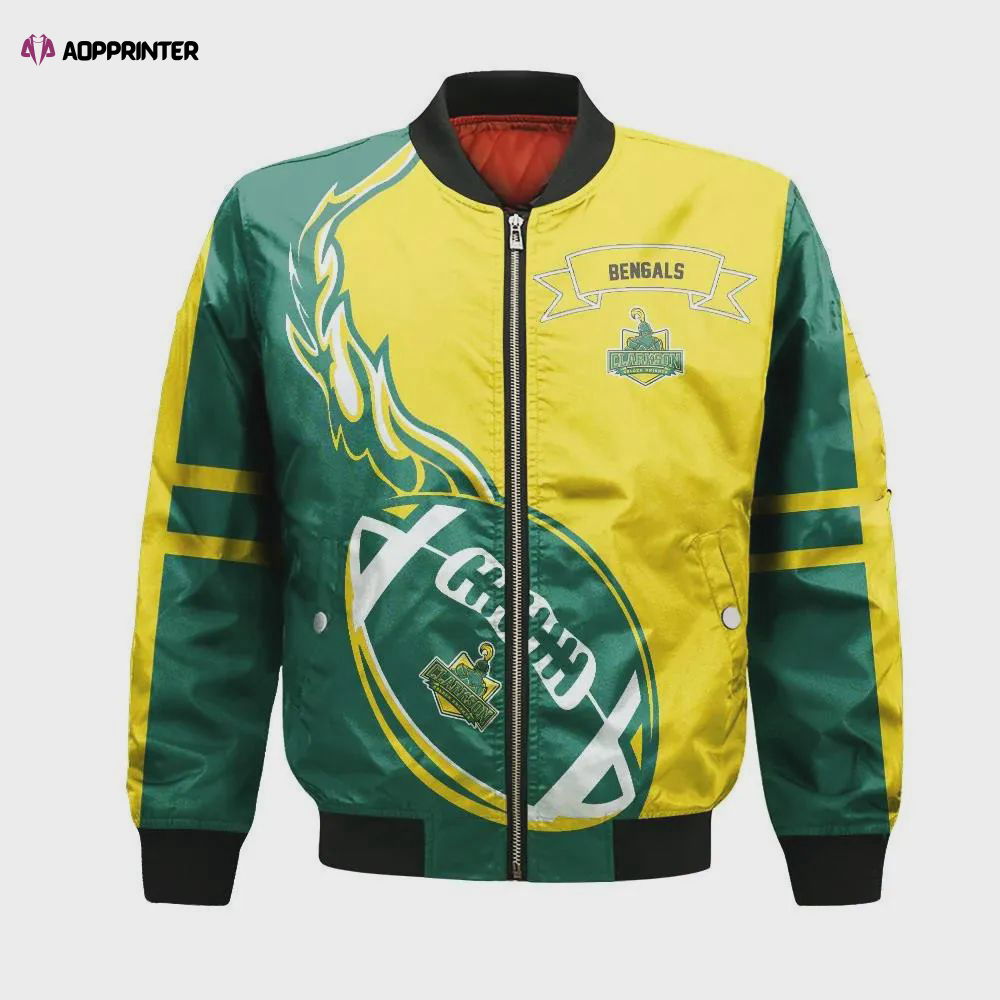 Cincinnati Bengals Bomber Jacket 3D Printed Flame Ball Pattern Cincinnati Bengals Bomber Jacket 3D Printed Flame Ball Pattern