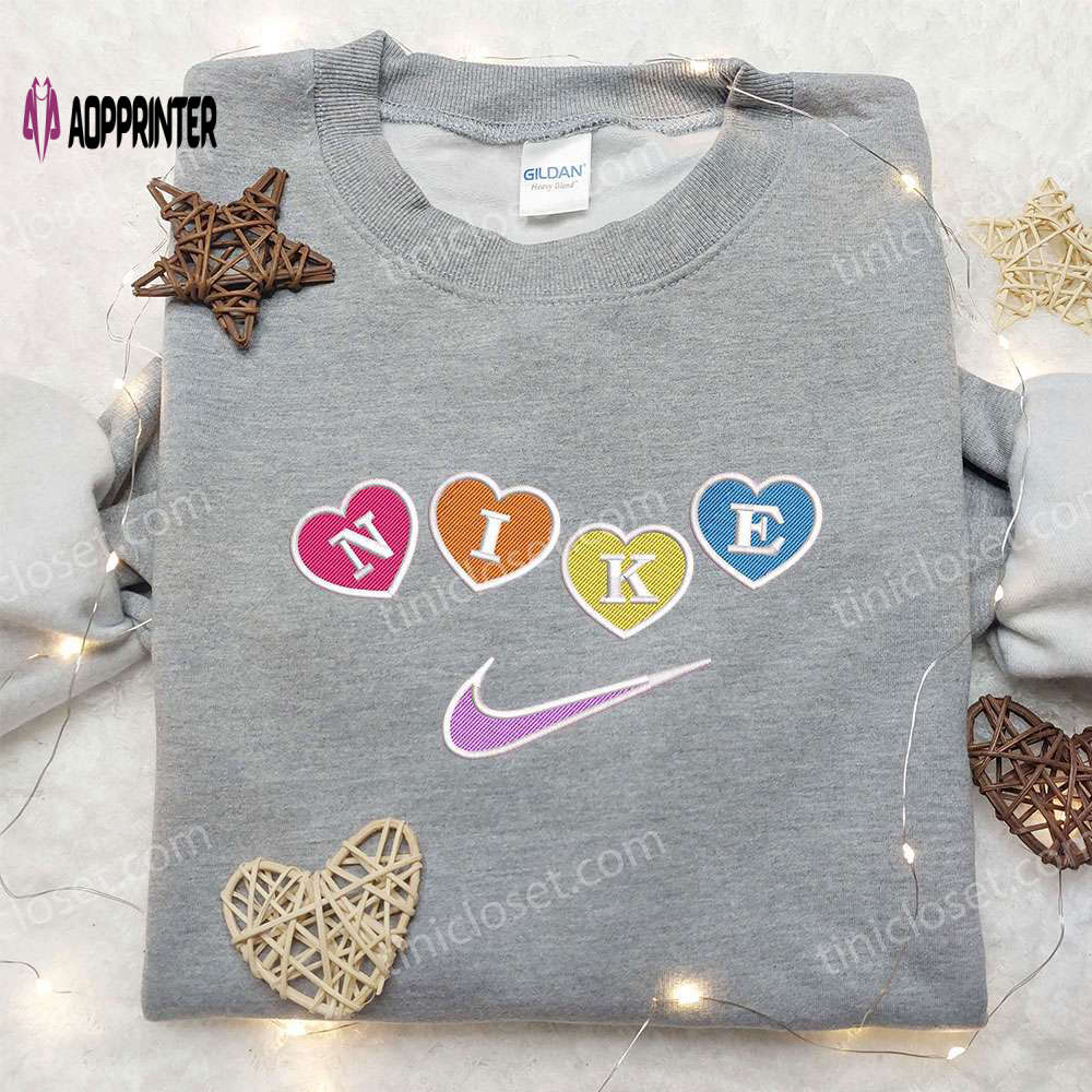 Custom Nike Embroidered Shirt – Colorful Love Heart Design Perfect Valentine’s Day Gift Custom Nike Embroidered Shirt – Colorful Love Heart Design Perfect Valentine’s Day Gift