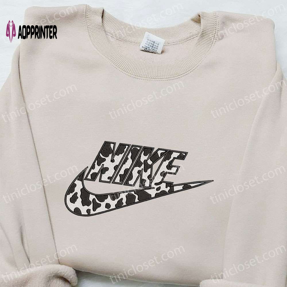 Cow Pattern x Nike Embroidered Hoodie & Shirt: Best Family Gifts Nike Inspired Apparel Cow Pattern x Nike Embroidered Hoodie & Shirt: Best Family Gifts Nike Inspired Apparel