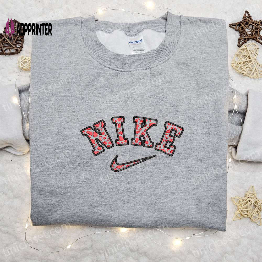 Nike-Inspired Cow Pattern Embroidered Sweatshirt: Best Family Gifts Nike-Inspired Cow Pattern Embroidered Sweatshirt: Best Family Gifts
