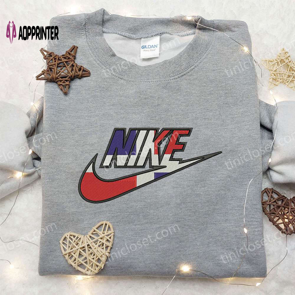 Custom Dominican Flag x Nike Embroidered Shirt – Perfect Gift for Husband Custom Dominican Flag x Nike Embroidered Shirt – Perfect Gift for Husband