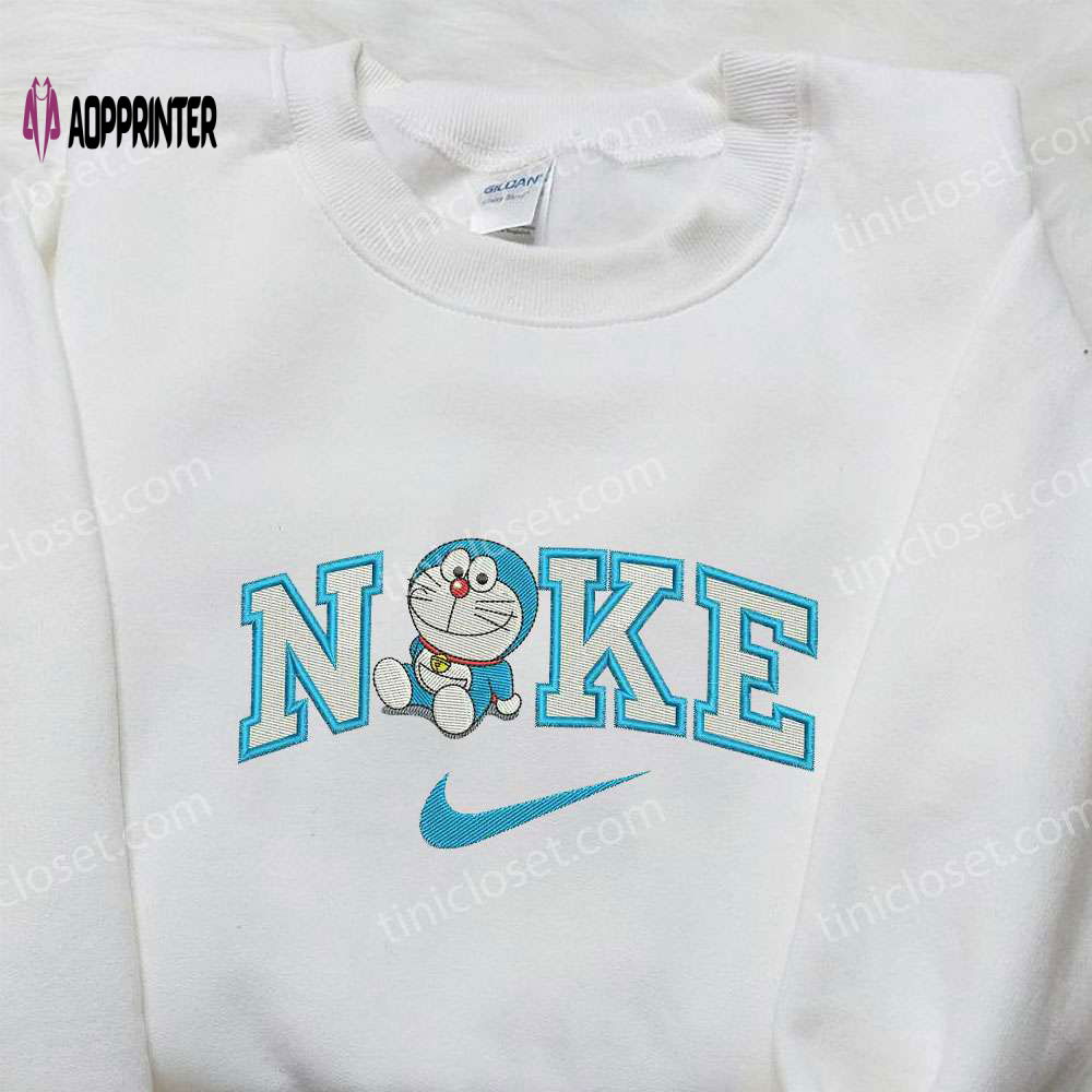 Doraemon x Nike Embroidered Shirt: Custom Design Exclusive Collaboration Doraemon x Nike Embroidered Shirt: Custom Design Exclusive Collaboration