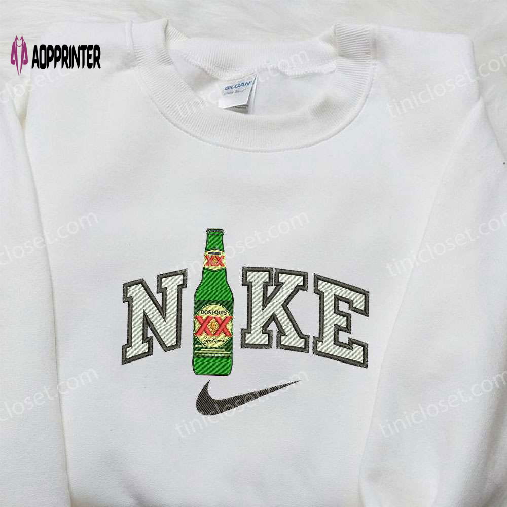Dos Equis Bottle x Nike Embroidered Shirt: Perfect Gift for Husband Custom Nike Shirt Dos Equis Bottle x Nike Embroidered Shirt: Perfect Gift for Husband Custom Nike Shirt