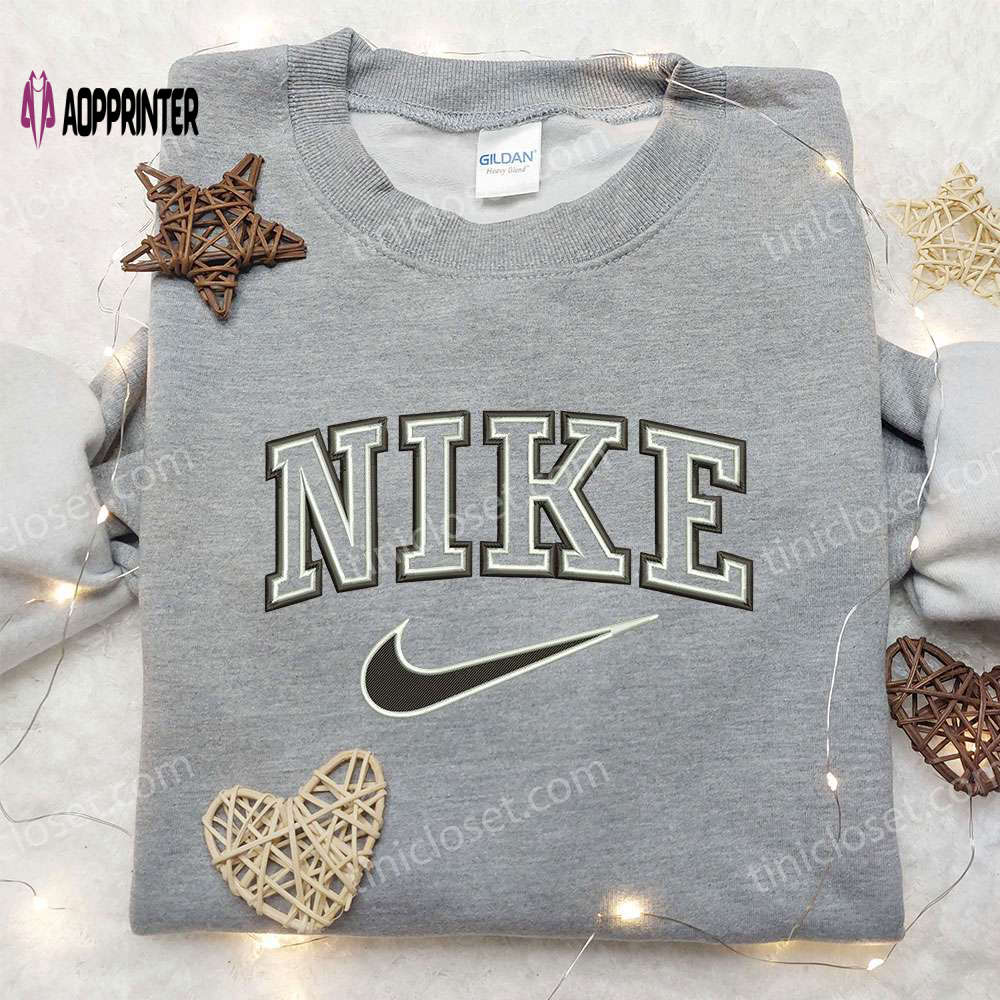 Double Line x Nike Embroidered Shirt: Gift for Husband Custom Design Double Line x Nike Embroidered Shirt: Gift for Husband Custom Design