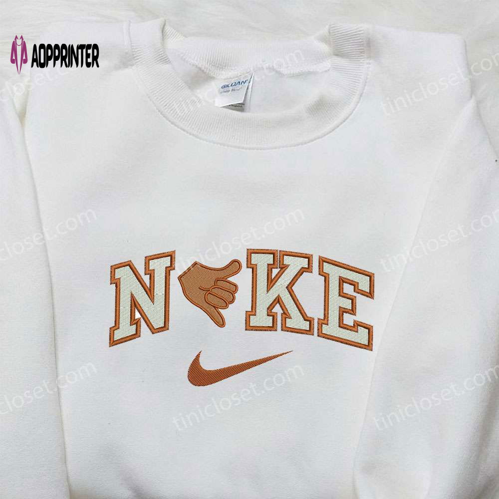 Stylish Finger Call x Nike Embroidered Shirt – Perfect Gift for Wife Custom Design Stylish Finger Call x Nike Embroidered Shirt – Perfect Gift for Wife Custom Design