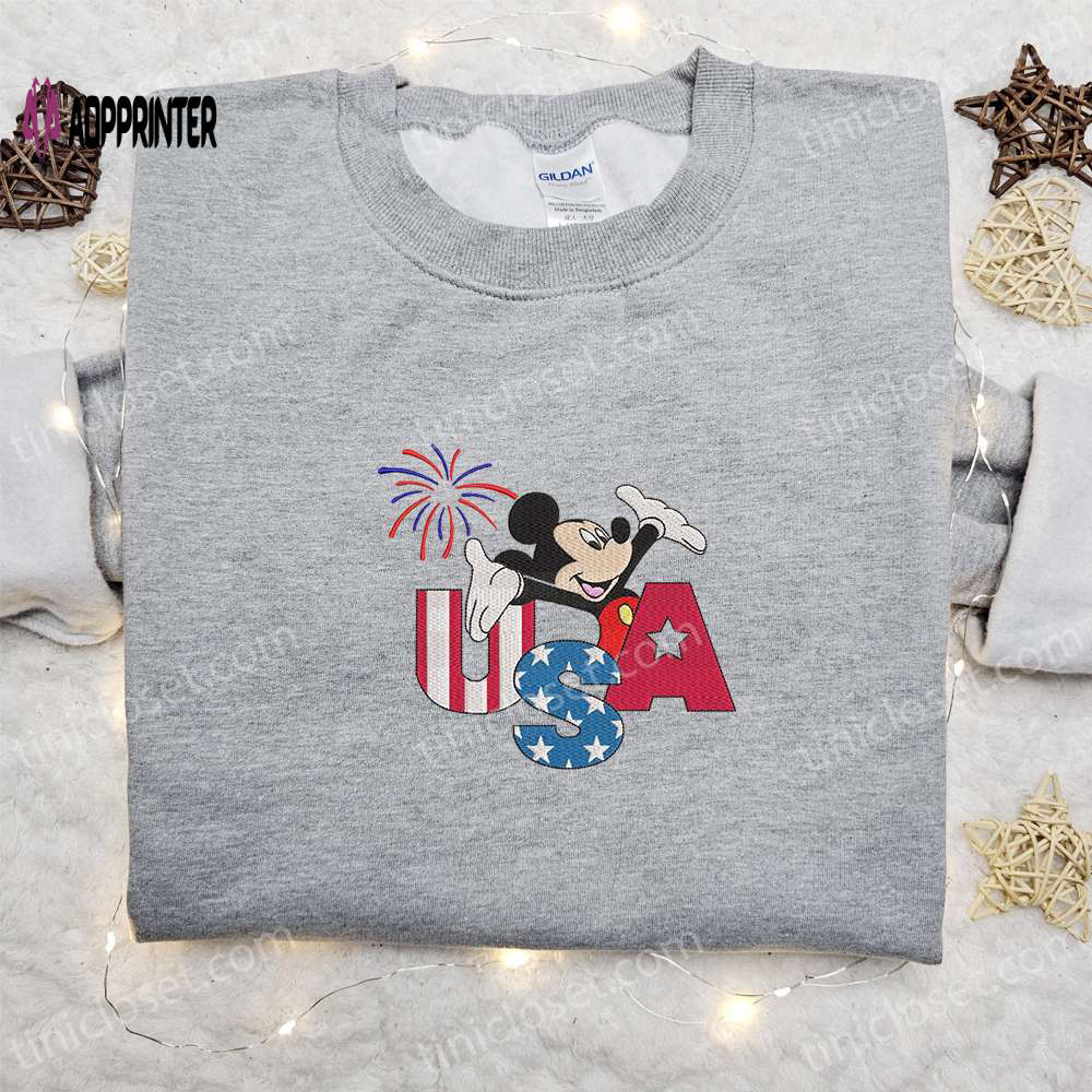 Firework USA Mickey Mouse Embroidered Shirt: Disney s Best Patriotic Shirts Firework USA Mickey Mouse Embroidered Shirt: Disney s Best Patriotic Shirts