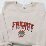 Freddy Krueger x Stitch Embroidered Sweatshirt: Silhouette Horror Movies Hoodie Disney Halloween Gift