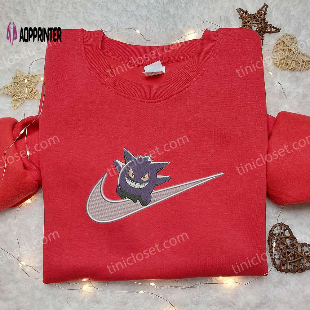 Gengar Hey x Nike Embroidered Shirt – Pokemon Custom Design Gengar Hey x Nike Embroidered Shirt – Pokemon Custom Design