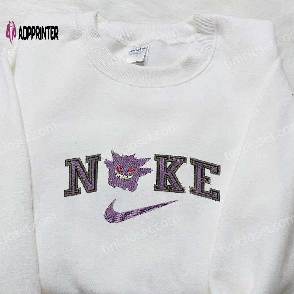 Gengar x Nike Embroidered Shirt: Custom Pokemon Apparel Gengar x Nike Embroidered Shirt: Custom Pokemon Apparel