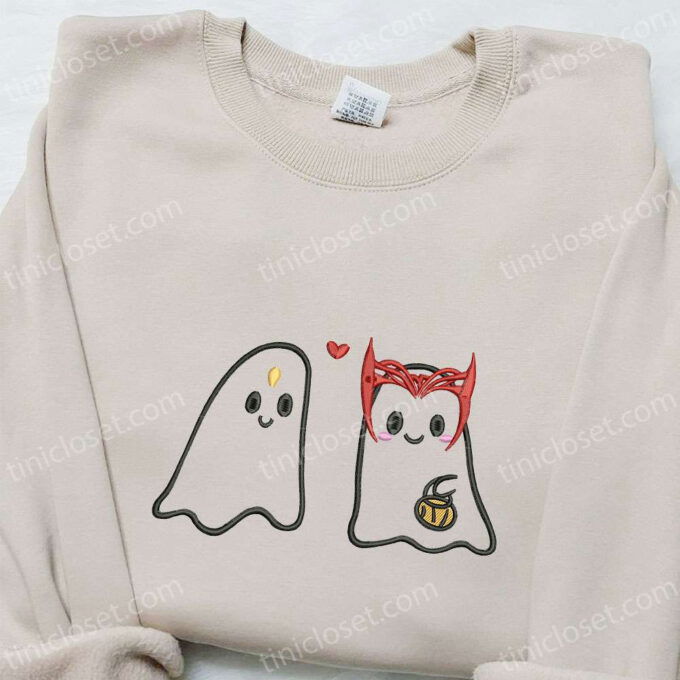 Ghost Owl Love Embroidered Shirt – Cute Halloween Gift for Lovers