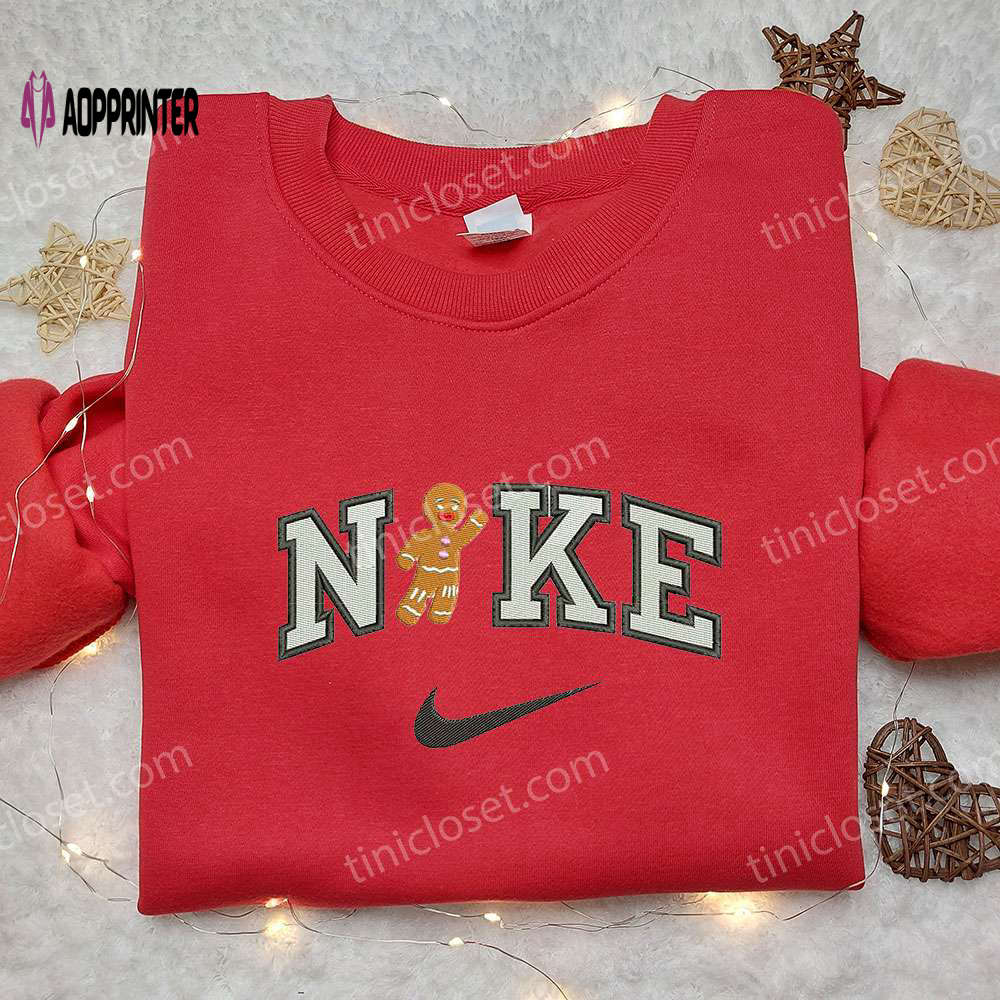 Gingerbread Man x Nike Embroidered Sweatshirt Shrek Cartoon & Nike Inspired Shirt Gingerbread Man x Nike Embroidered Sweatshirt Shrek Cartoon & Nike Inspired Shirt