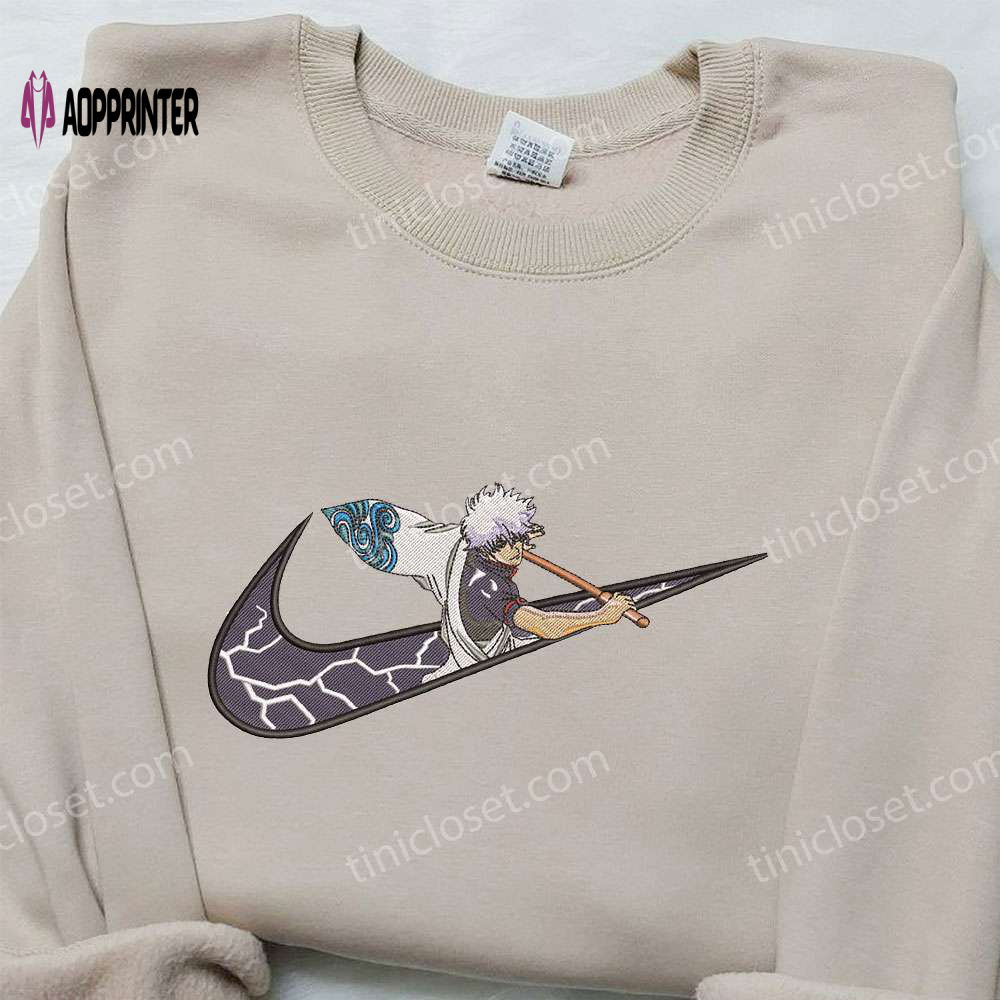 Gintoki Sakata x Nike Embroidered Sweatshirt: Gintama & Nike Inspired Shirt Gintoki Sakata x Nike Embroidered Sweatshirt: Gintama & Nike Inspired Shirt