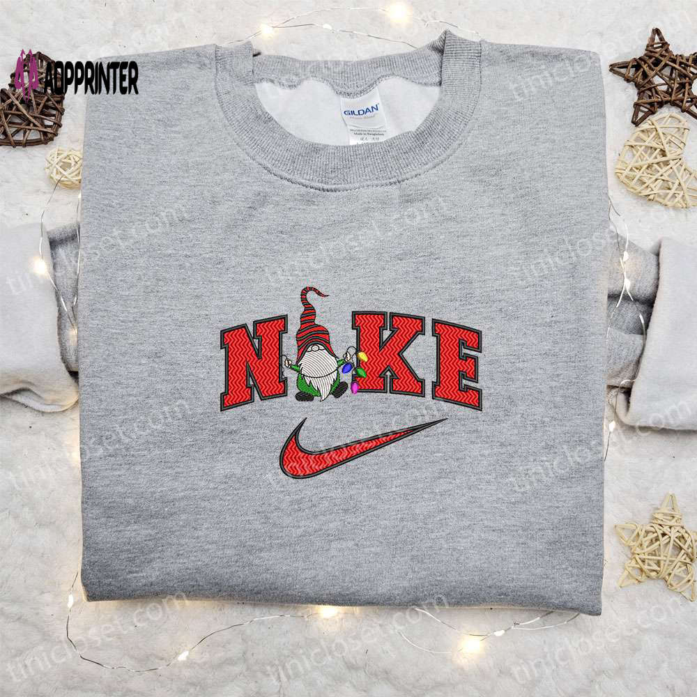 Gnome Christmas x Nike Embroidered Sweatshirt: Best Nike Inspired Gift for Christmas Gnome Christmas x Nike Embroidered Sweatshirt: Best Nike Inspired Gift for Christmas