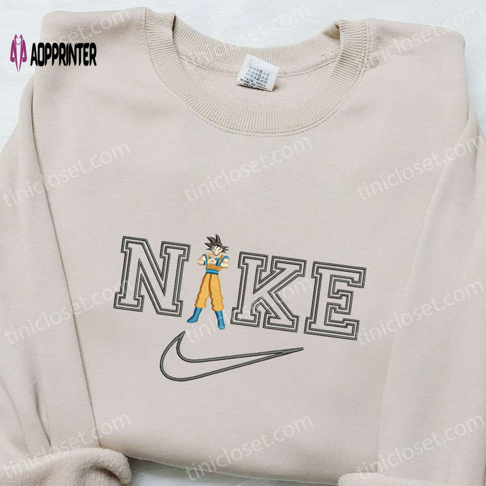 Goku x Swoosh Embroidered Sweatshirt: Nike Inspired Hoodie Perfect Birthday Gift! Goku x Swoosh Embroidered Sweatshirt: Nike Inspired Hoodie Perfect Birthday Gift!
