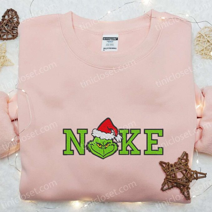 Grinch Christmas x Nike Movie Embroidered Shirt: Best Gift Idea with Nike Inspiration