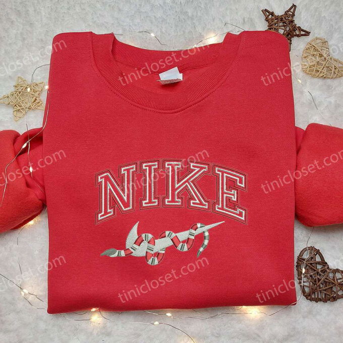 Gucci Snake x Nike Embroidered Sweatshirt – Trendy Brand Shirt with Nike Inspired Embroidery