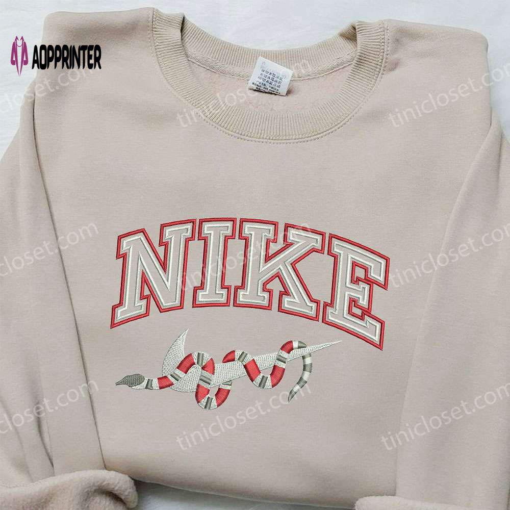 Gucci Snake x Nike Embroidered Sweatshirt – Trendy Brand Shirt with Nike Inspired Embroidery Gucci Snake x Nike Embroidered Sweatshirt – Trendy Brand Shirt with Nike Inspired Embroidery