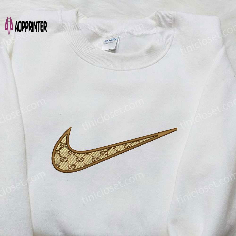 Stylish Gucci x Nike Swoosh Embroidered Shirt: Perfect Nike-Inspired Gift for Family! Stylish Gucci x Nike Swoosh Embroidered Shirt: Perfect Nike-Inspired Gift for Family!
