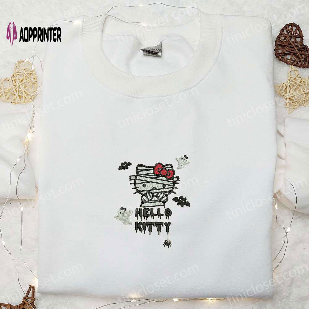 Halloween Hello Kitty Sweatshirt: Cute Embroidered Hoodie & Spirit T-shirt Halloween Hello Kitty Sweatshirt: Cute Embroidered Hoodie & Spirit T-shirt