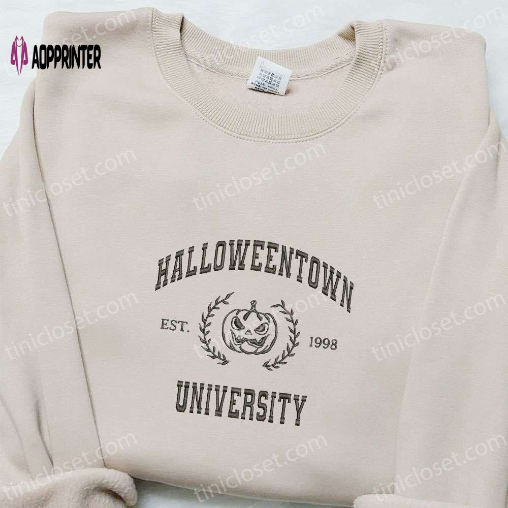 Halloweentown Est 1998 Embroidered Shirt: Vintage Halloween Gift for Lovers Halloweentown Est 1998 Embroidered Shirt: Vintage Halloween Gift for Lovers