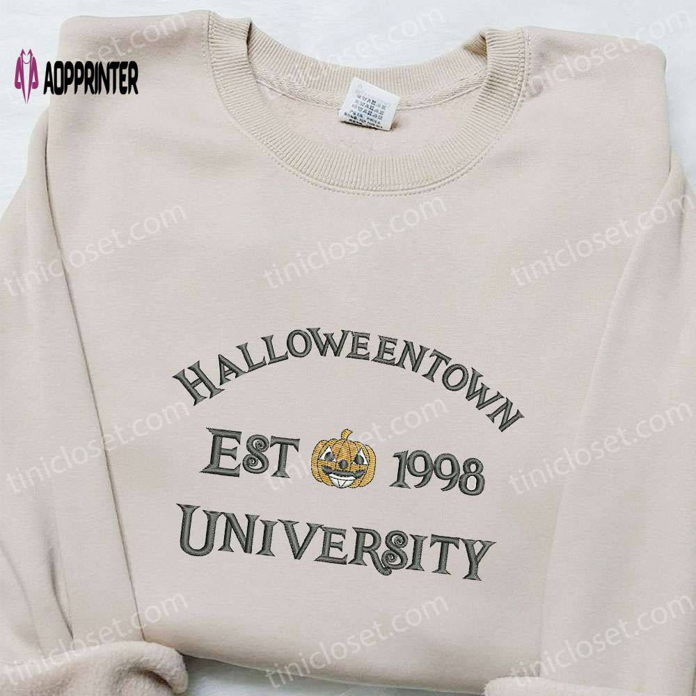 Halloweentown Pumpkin Est 1998 Embroidered Shirt – Vintage Halloween Gift for Halloween Lovers Halloweentown Pumpkin Est 1998 Embroidered Shirt – Vintage Halloween Gift for Halloween Lovers