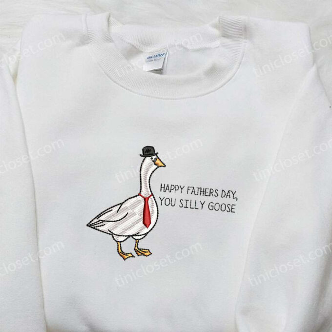 Animal Embroidered Shirt: Silly Goose Happy Father’s Day Gift