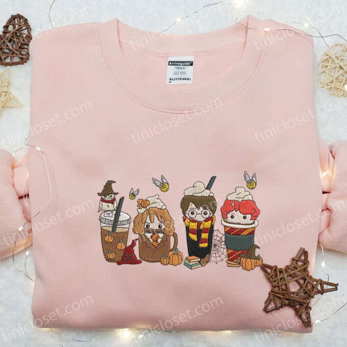 Harry Potter Coffee Latte Embroidered Shirt: Adorable Halloween Gift for Lovers Best Halloween Apparel