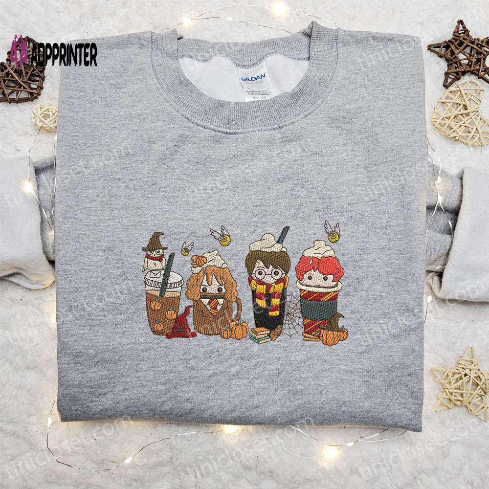 Harry Potter Coffee Latte Embroidered Shirt: Adorable Halloween Gift for Lovers Best Halloween Apparel Harry Potter Coffee Latte Embroidered Shirt: Adorable Halloween Gift for Lovers Best Halloween Apparel