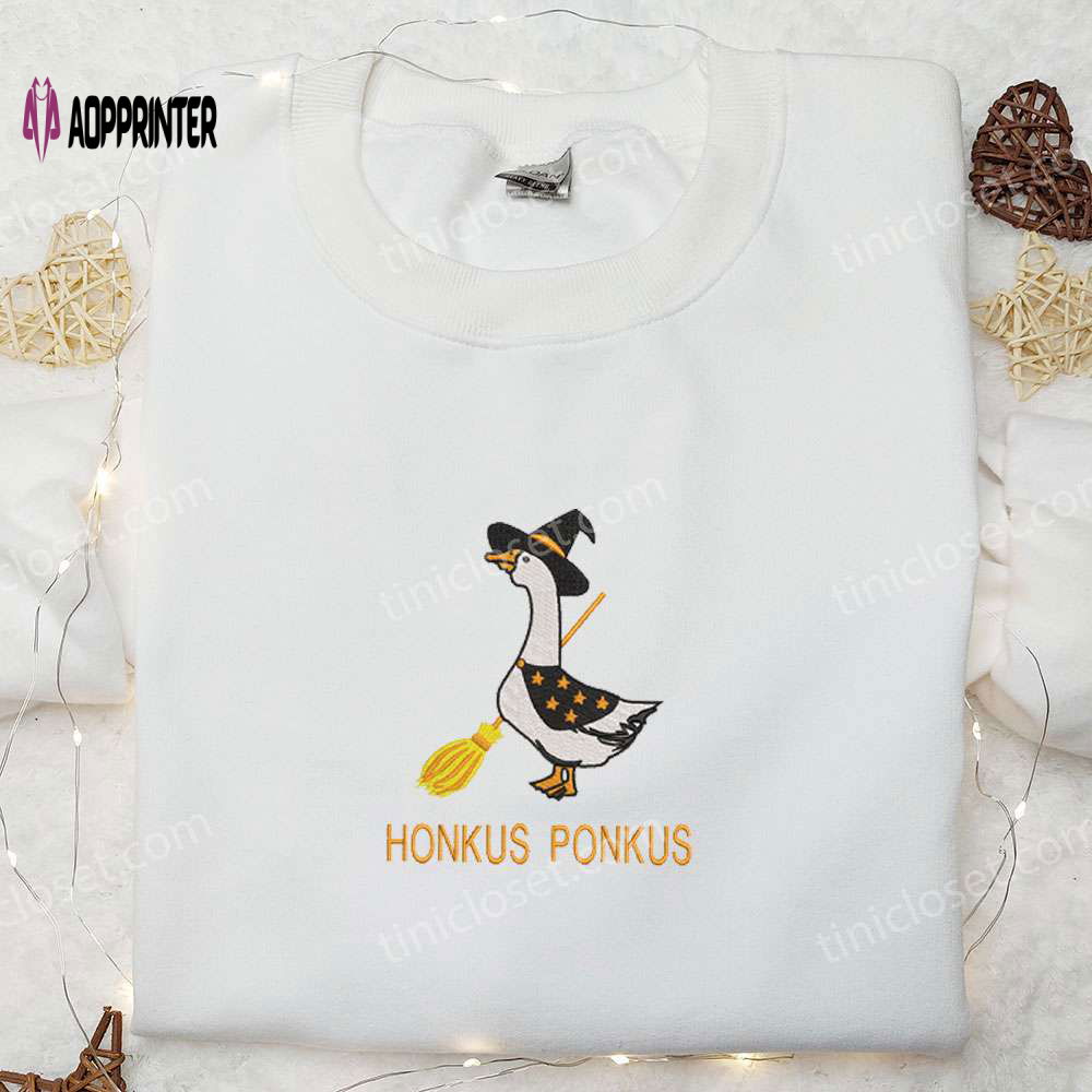 Honkus Ponkus Halloween Silly Goose Embroidered Shirt – Fun Animal Halloween Shirt Honkus Ponkus Halloween Silly Goose Embroidered Shirt – Fun Animal Halloween Shirt