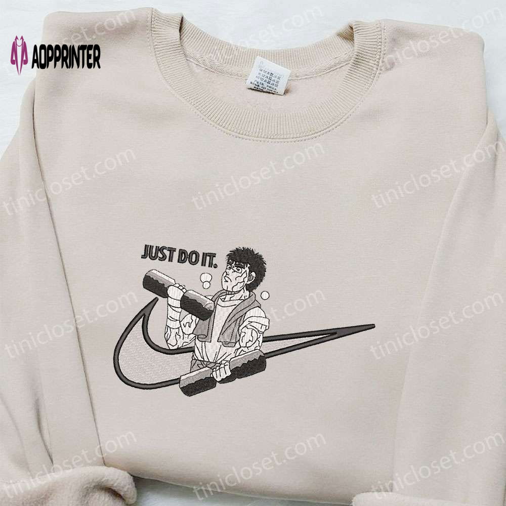 Ippo Makunouchi x Nike Swoosh Anime Tshirt: Hajime no Ippo Embroidered Shirt Nike Inspired – Shop Now! Ippo Makunouchi x Nike Swoosh Anime Tshirt: Hajime no Ippo Embroidered Shirt Nike Inspired – Shop Now!