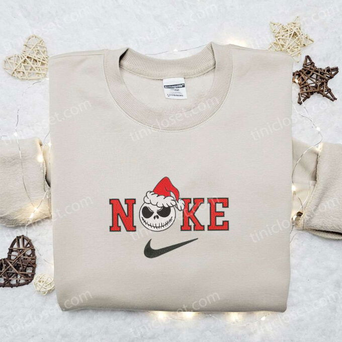 Jack Head Xmas Hat x Nike Embroidered Sweatshirt: Festive Movie Merry Christmas Shirt Best Gift Ideas