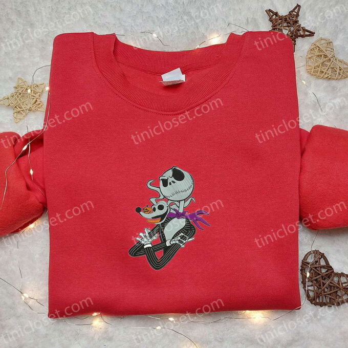 Jack Skellington Embroidered Sweatshirt: Nightmare Before Christmas Hoodie – Perfect Gift for Halloween Lovers