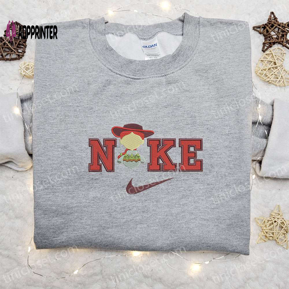 Jessi x Nike Cartoon Embroidered Shirt: Toy Story Inspired Design for Trendy Nike Fans Jessi x Nike Cartoon Embroidered Shirt: Toy Story Inspired Design for Trendy Nike Fans