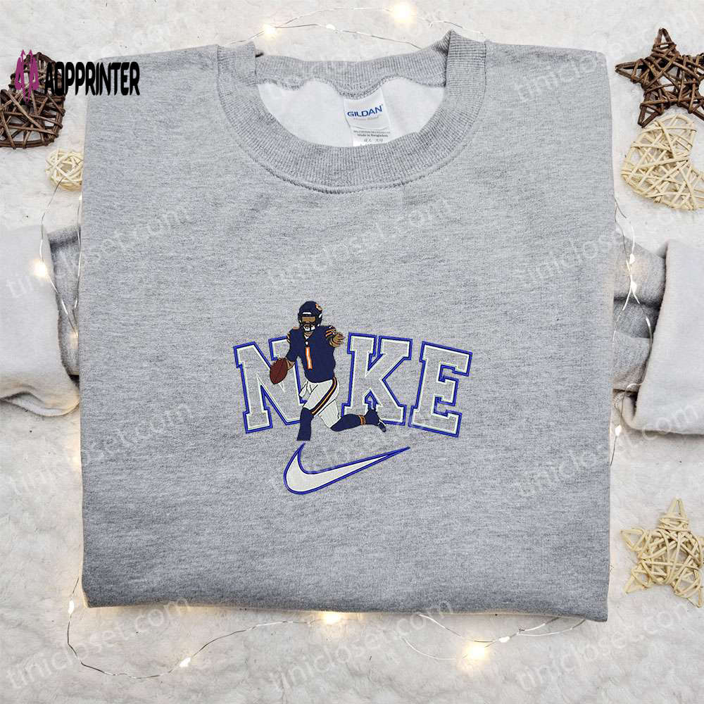 Justin Fields x Nike Embroidered Shirt & Hoodie: NFL Sports Celebrity Apparel Justin Fields x Nike Embroidered Shirt & Hoodie: NFL Sports Celebrity Apparel