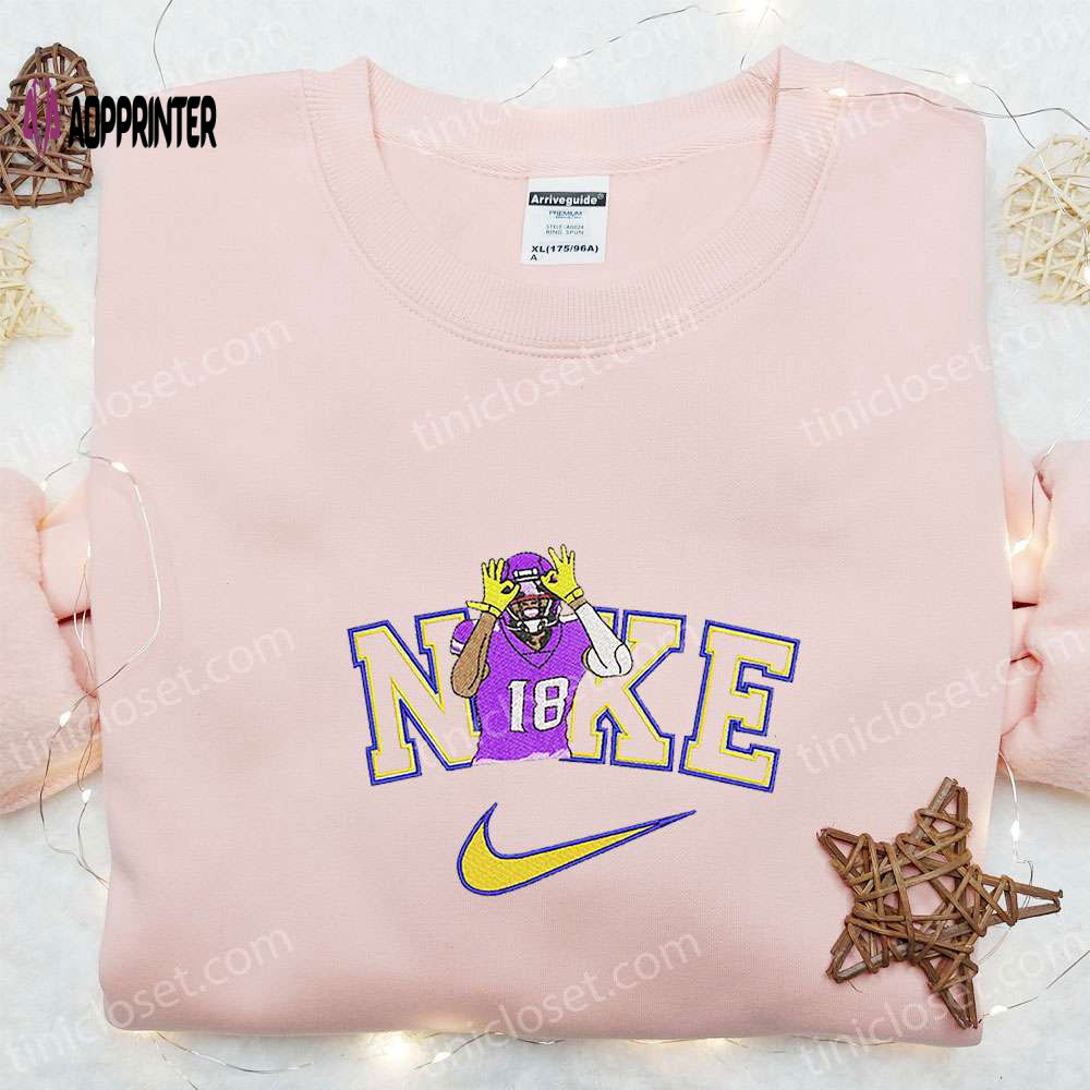 Justin Jefferson x Nike Embroidered Shirt & NFL Sports Hoodie – Celebrity Style Apparel Justin Jefferson x Nike Embroidered Shirt & NFL Sports Hoodie – Celebrity Style Apparel