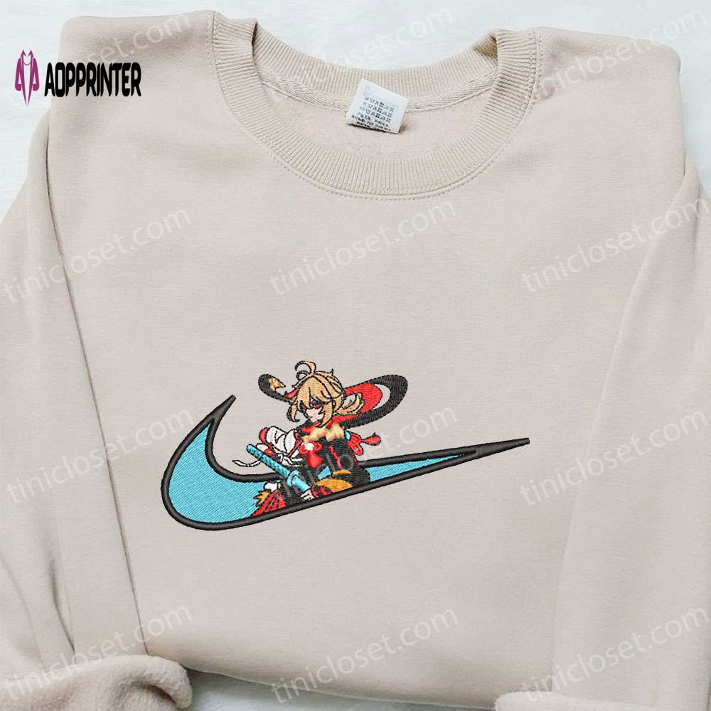 Kaedehara Kazuha x Nike Swoosh Embroidered Shirt – Genshin Impact Inspired Nike Shirt Kaedehara Kazuha x Nike Swoosh Embroidered Shirt – Genshin Impact Inspired Nike Shirt