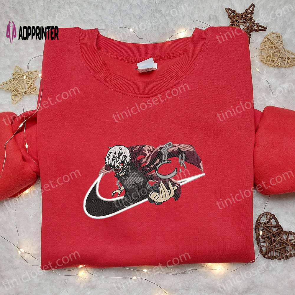 Ken Kaneki x Nike Swoosh Anime Embroidered Shirt – Tokyo Ghoul Inspired Nike Brand Limited Edition Ken Kaneki x Nike Swoosh Anime Embroidered Shirt – Tokyo Ghoul Inspired Nike Brand Limited Edition