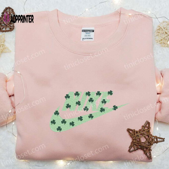 Leaves x Nike Embroidered Hoodie – Patrick s Day Sweatshirt Custom Design