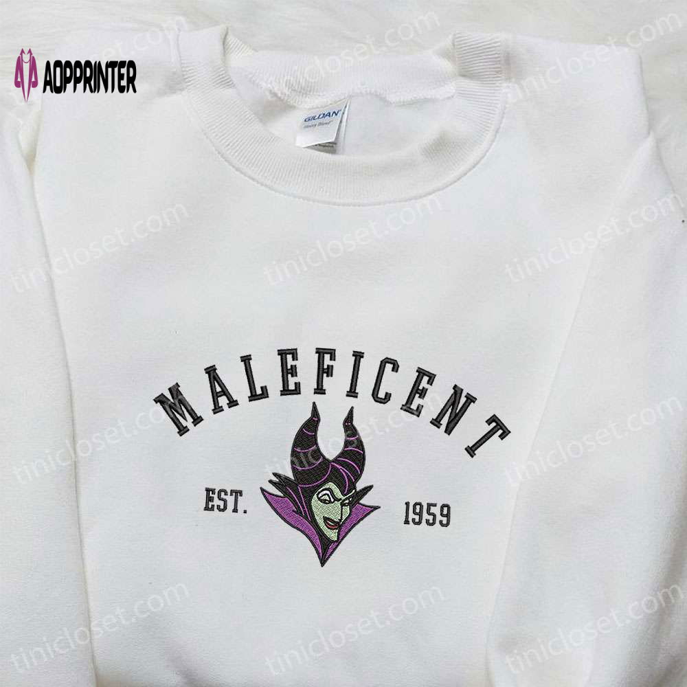 Disney Maleficent Est 1959 Hoodie: Halloween Embroidered Sweatshirt Perfect Gift for Halloween Lovers Disney Maleficent Est 1959 Hoodie: Halloween Embroidered Sweatshirt Perfect Gift for Halloween Lovers