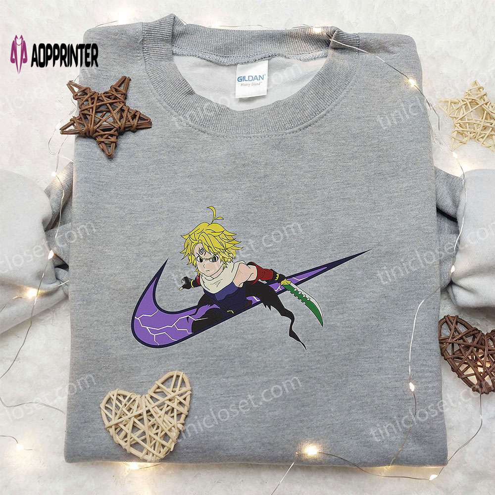 Meliodas x Nike Swoosh Anime Hoodie & Embroidered Shirt: Seven Deadly Sins & Nike Inspired Designs Meliodas x Nike Swoosh Anime Hoodie & Embroidered Shirt: Seven Deadly Sins & Nike Inspired Designs