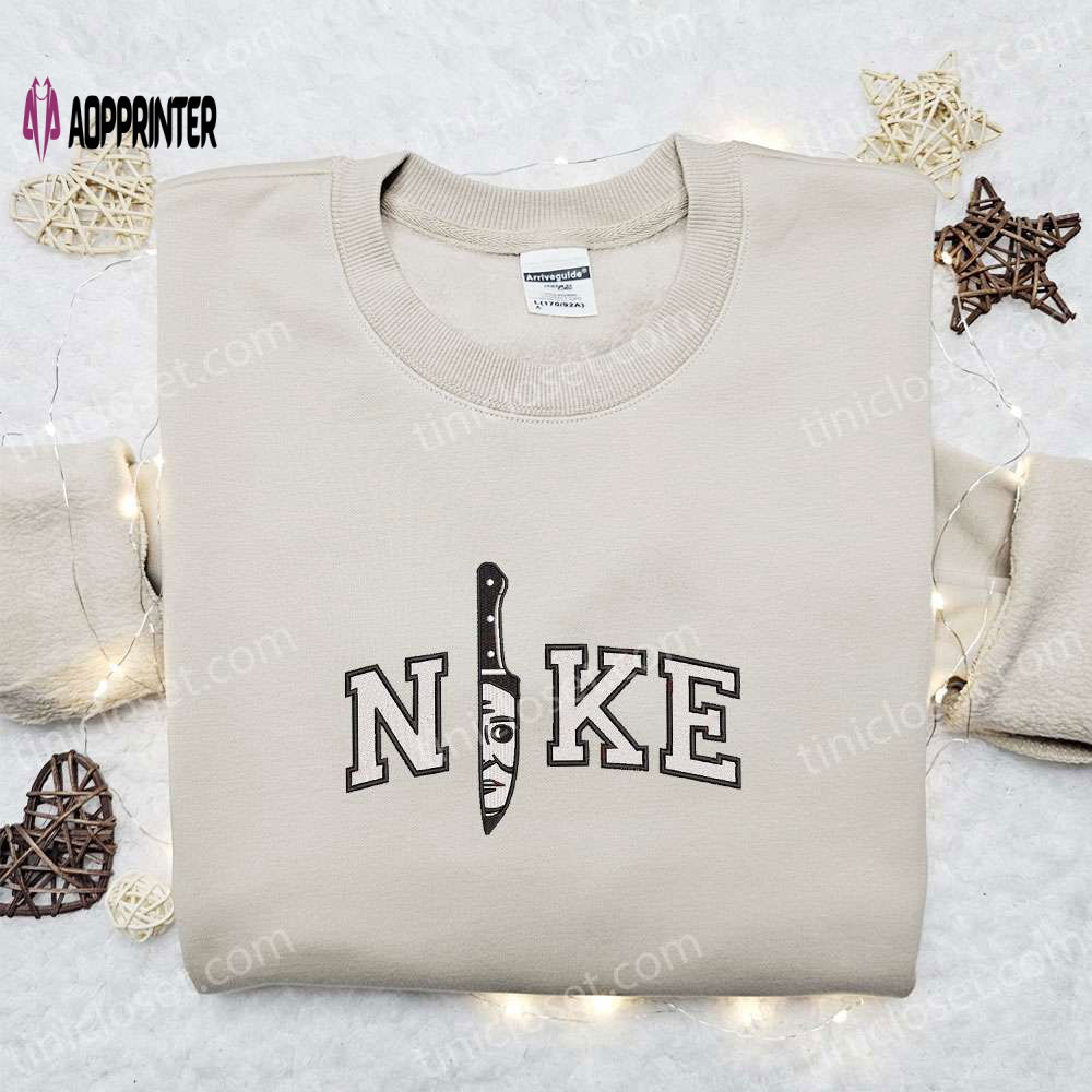 Michael Mayer Knife x Nike Embroidered Tshirt: Best Halloween Gift Idea with Nike Inspired Shirt Michael Mayer Knife x Nike Embroidered Tshirt: Best Halloween Gift Idea with Nike Inspired Shirt