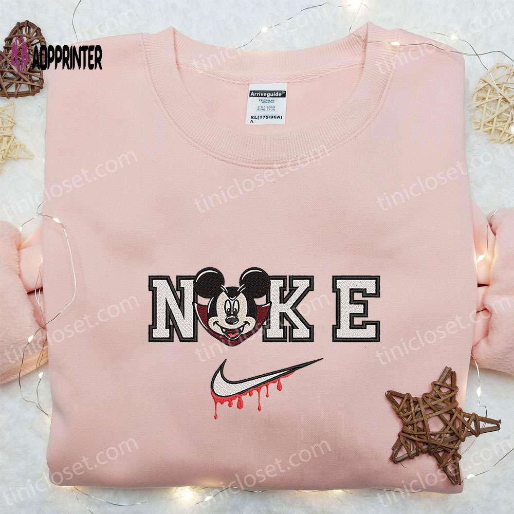Mickey Mouse Dracula x Nike Embroidered Hoodie & Shirt: Best Halloween Gift Ideas Mickey Mouse Dracula x Nike Embroidered Hoodie & Shirt: Best Halloween Gift Ideas